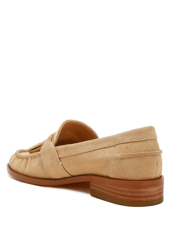 Tassel Detail Suede Loafers