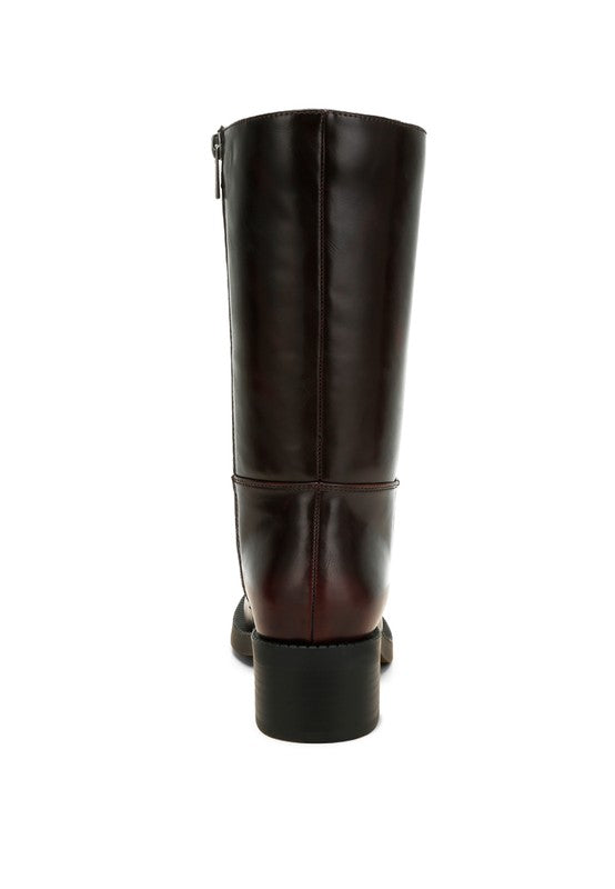 Block Heel Calf Boots