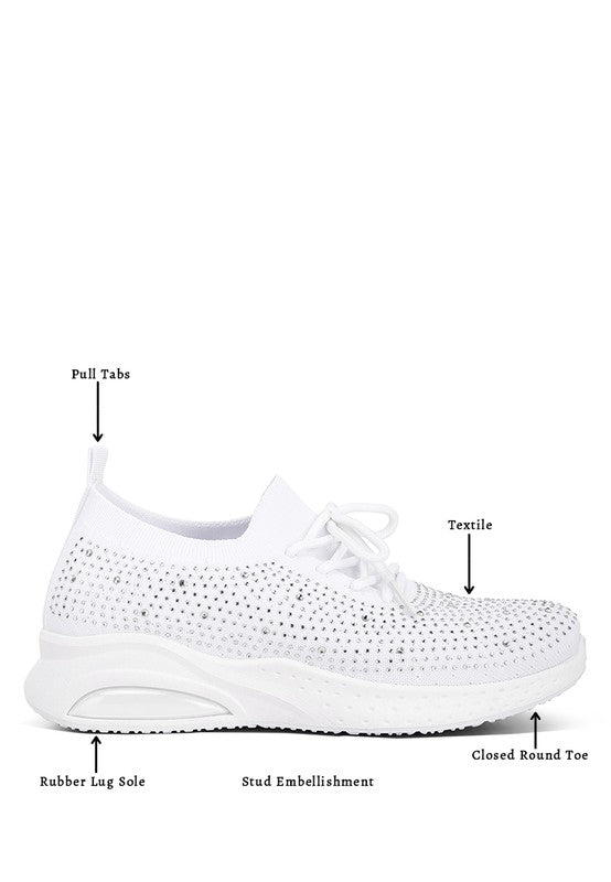 Stud Embellished Lace Up Sneakers