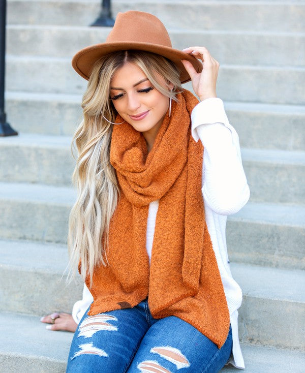 Draped Oblong Ultra Soft Boucle Scarves
