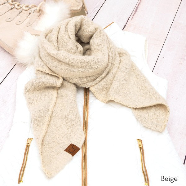 Draped Oblong Ultra Soft Boucle Scarves