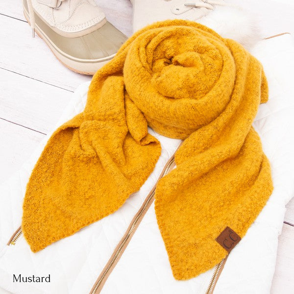 Draped Oblong Ultra Soft Boucle Scarves