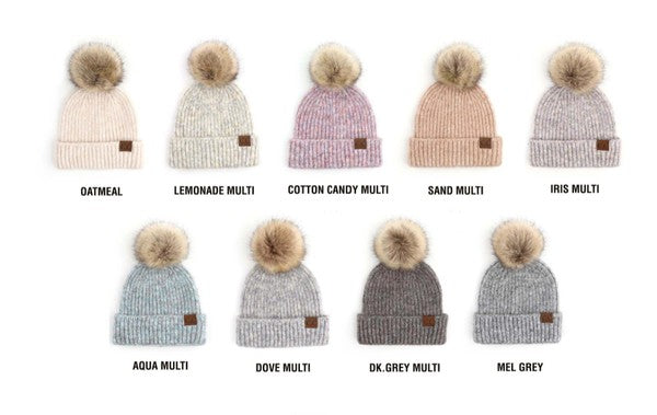 Cozy Marled Pom Beanie