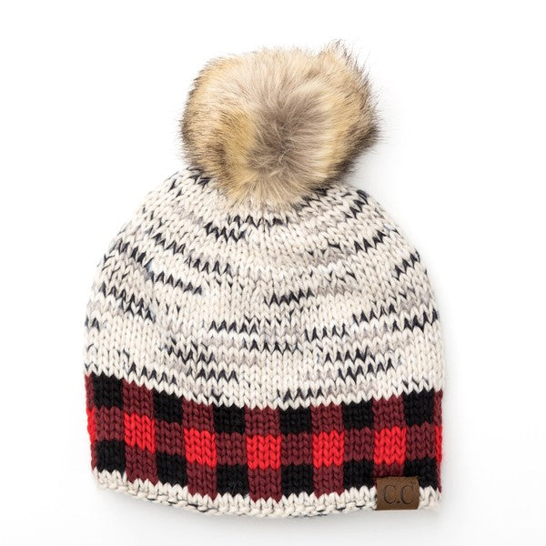 Buffalo Fur Pom Beanie