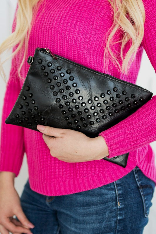 Studded Clutch Bag Cross Body Handbag