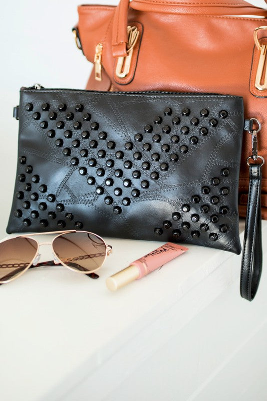 Studded Clutch Bag Cross Body Handbag