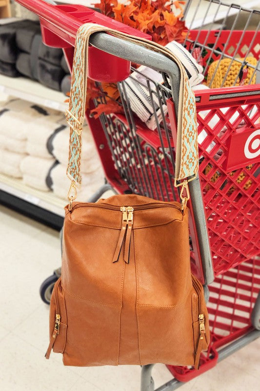 Convertible Vegan Leather Backpack 2 Straps