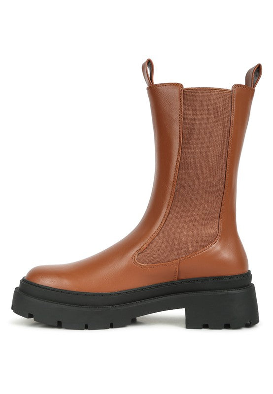 Lug Sole Boots with Elasticated Gussets