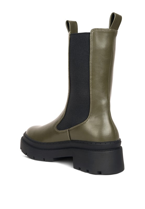 Lug Sole Boots with Elasticated Gussets