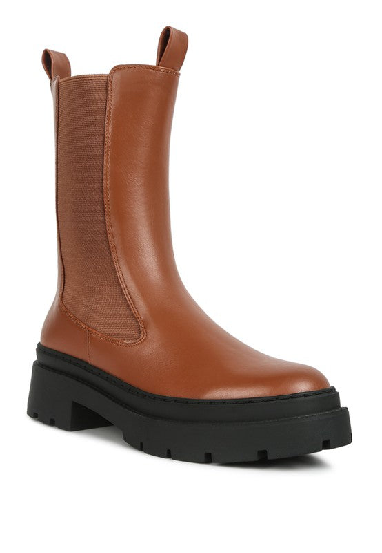Lug Sole Boots with Elasticated Gussets