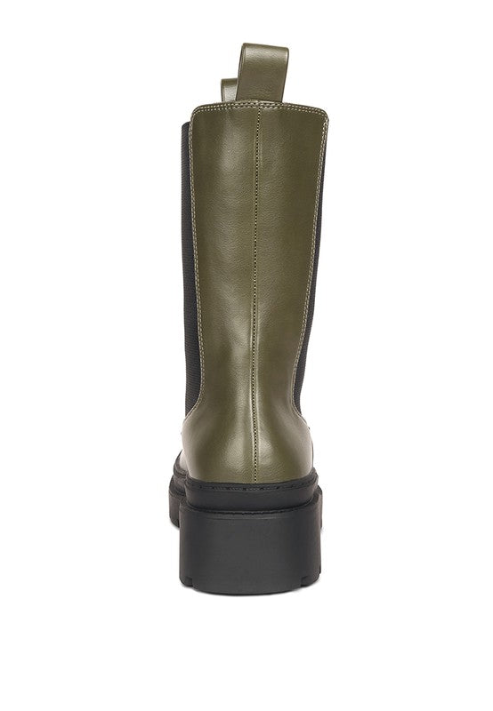 Lug Sole Boots with Elasticated Gussets