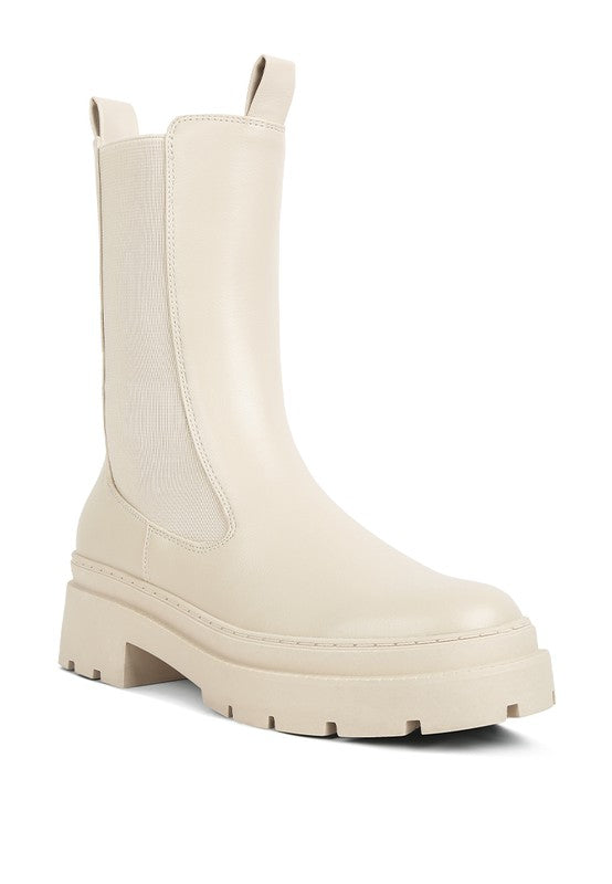 Lug Sole Boots with Elasticated Gussets
