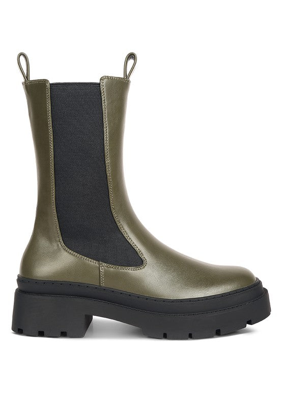 Lug Sole Boots with Elasticated Gussets