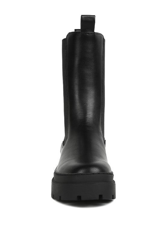 Lug Sole Boots with Elasticated Gussets