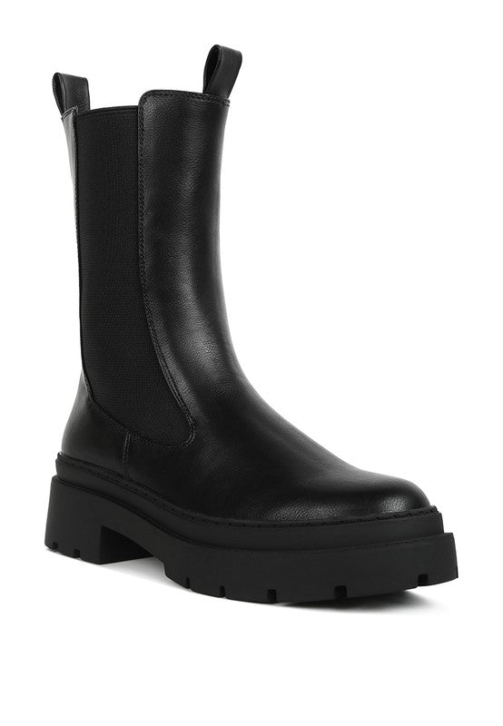 Lug Sole Boots with Elasticated Gussets