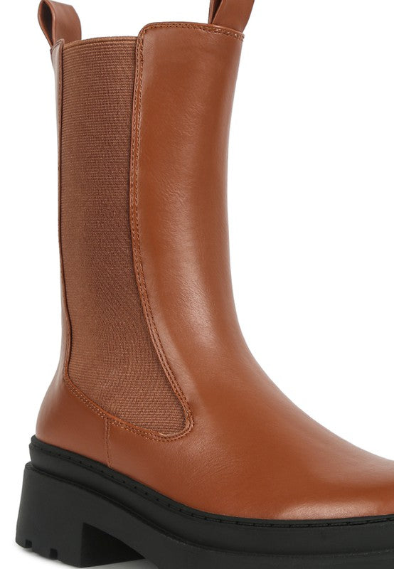 Lug Sole Boots with Elasticated Gussets