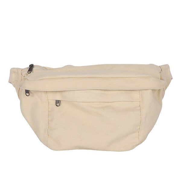 Oversized Canvas Crescent Sling Cross Body Bag