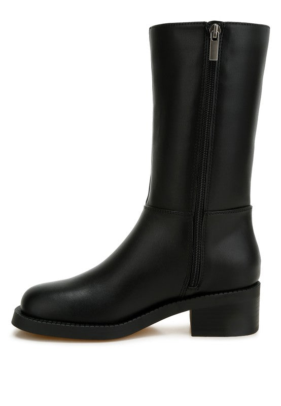 Block Heel Calf Boots