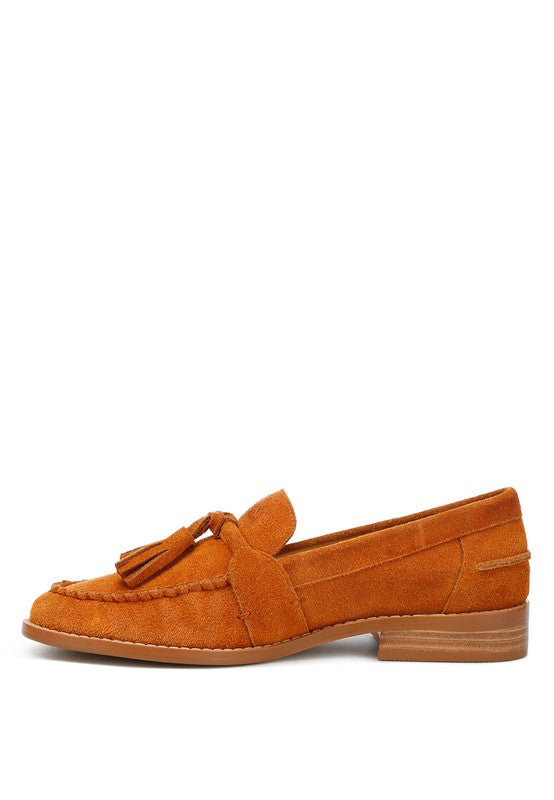 Tassel Detail Suede Loafers