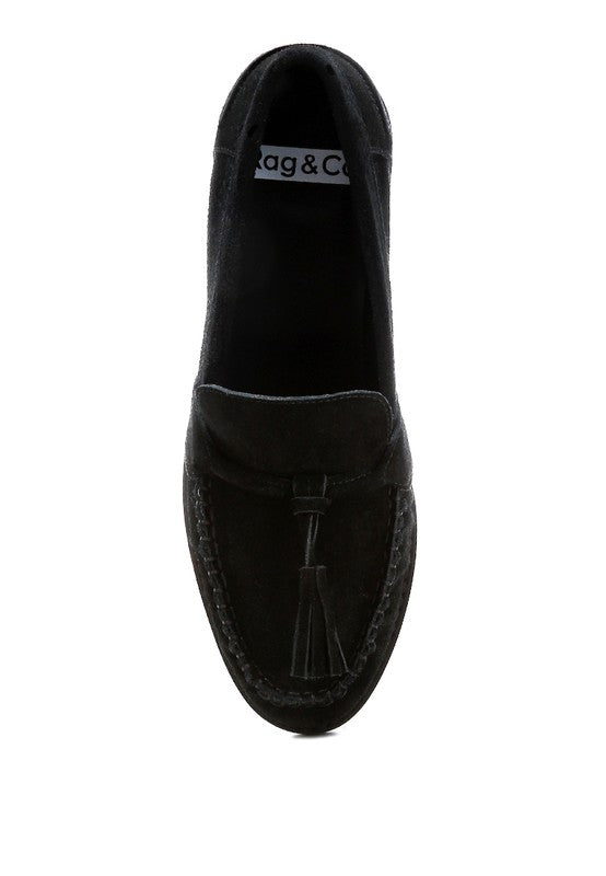 Tassel Detail Suede Loafers