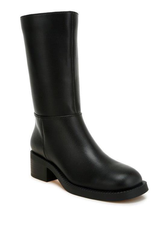 Block Heel Calf Boots