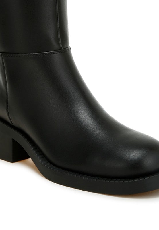 Block Heel Calf Boots