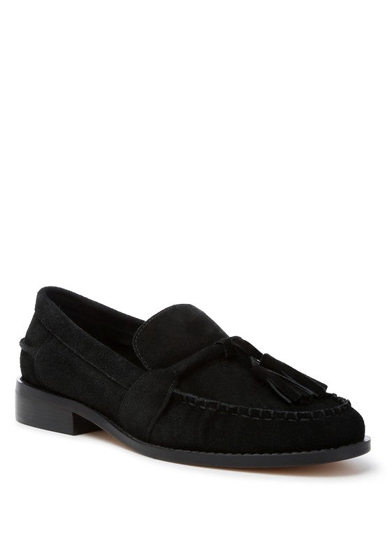 Tassel Detail Suede Loafers