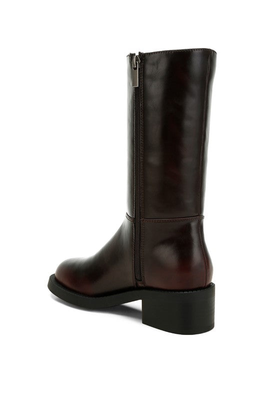 Block Heel Calf Boots