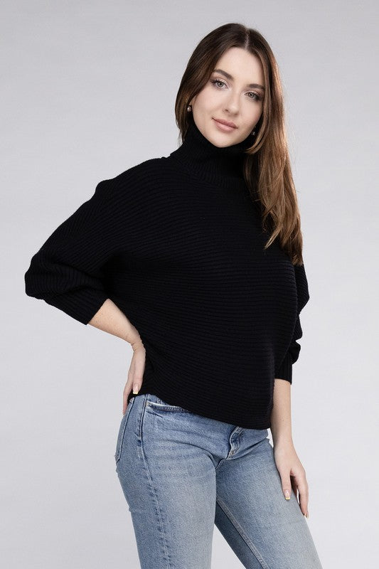 Dolman Sleeve Turtleneck Sweater