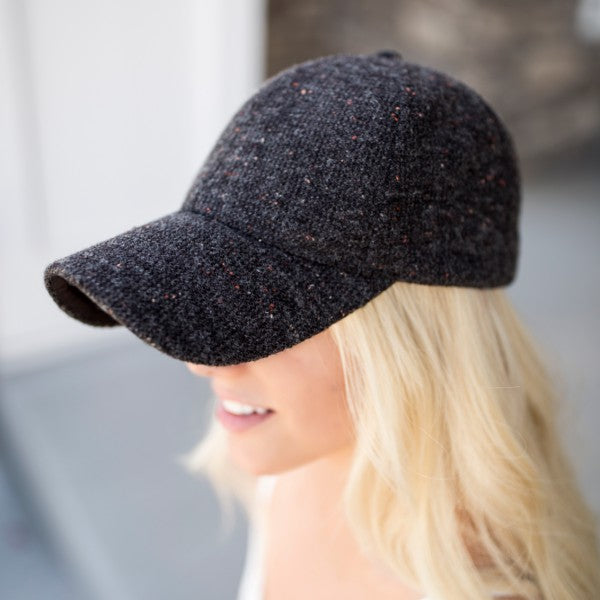 Tweed Ball Cap Fall Fashion Autumn Hat