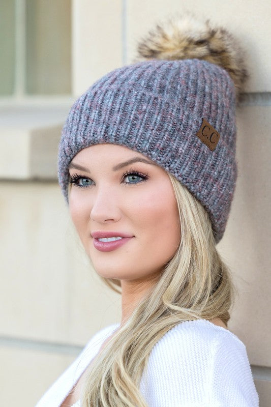 Cozy Marled Pom Beanie