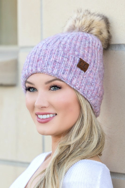 Cozy Marled Pom Beanie