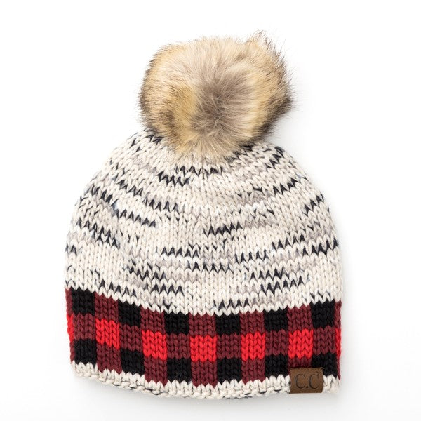 Buffalo Fur Pom Beanie