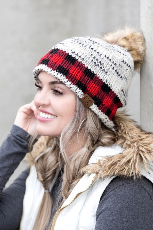 Buffalo Fur Pom Beanie