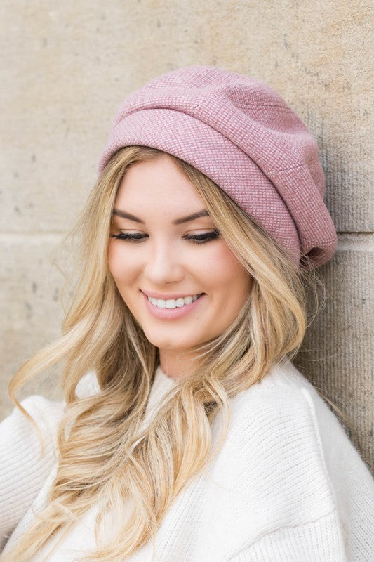 Herringbone Fold Over Beret