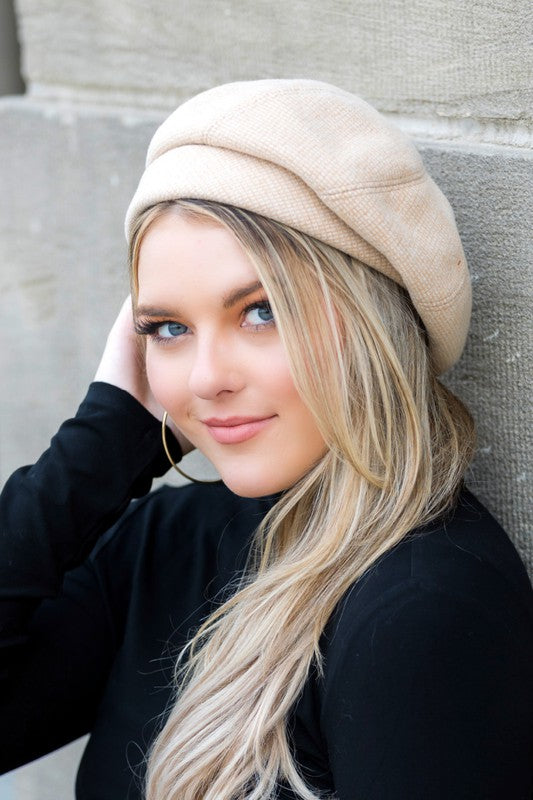 Herringbone Fold Over Beret