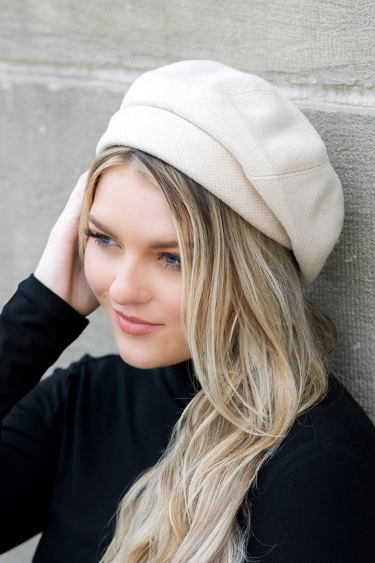 Herringbone Fold Over Beret