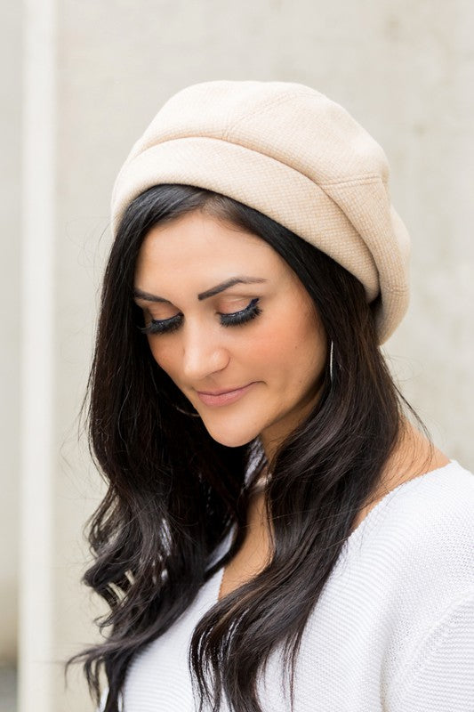 Herringbone Fold Over Beret