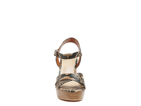 HIGH HEELED BLOCK SANDAL GENUINE LEATHER