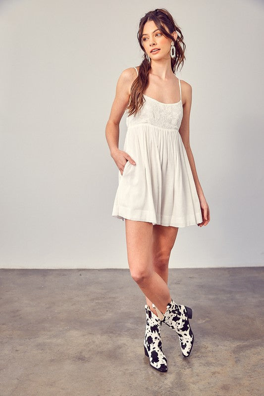 Cotton Contrast Detail Romper