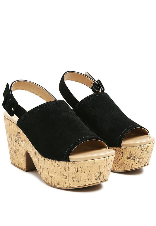 LEATHER SLINGBACK PLATFORM SANDAL