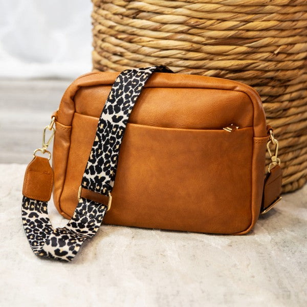 Leopard Strap Crossbody Handbag