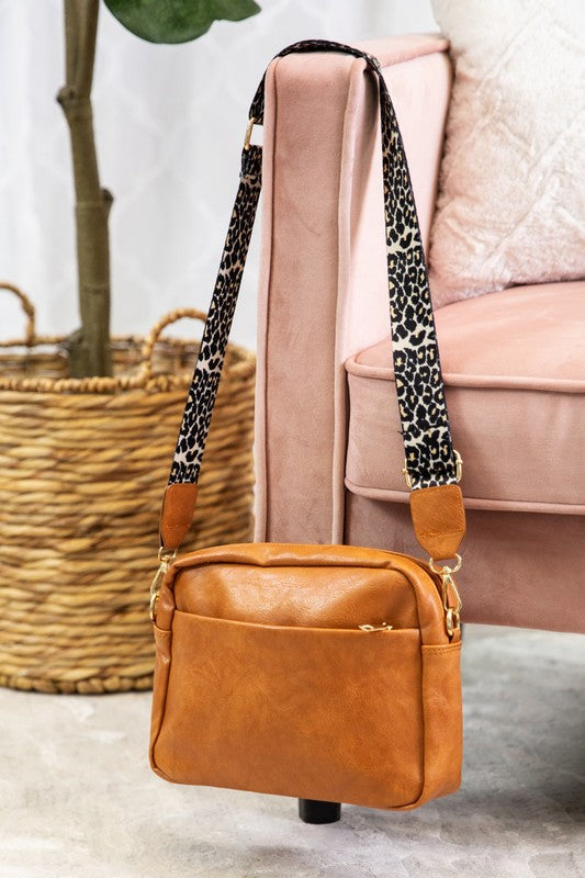 Leopard Strap Crossbody Handbag