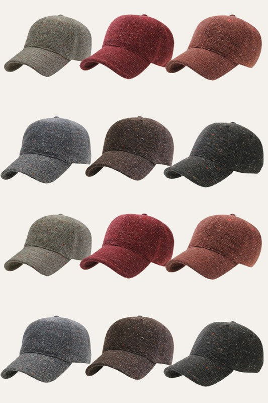 Tweed Ball Cap Fall Fashion Autumn Hat