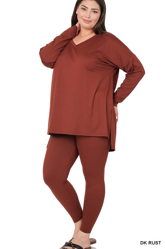 Plus Brushed Microfiber Loungewear Set