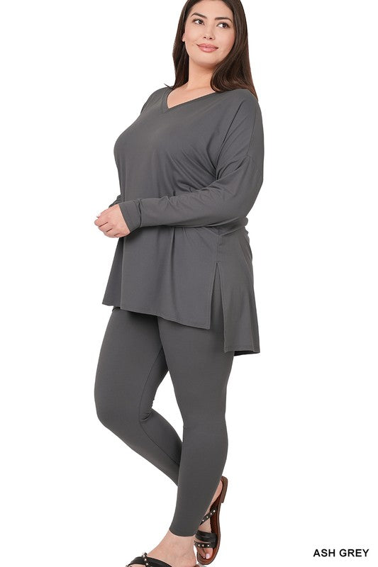 Plus Brushed Microfiber Loungewear Set