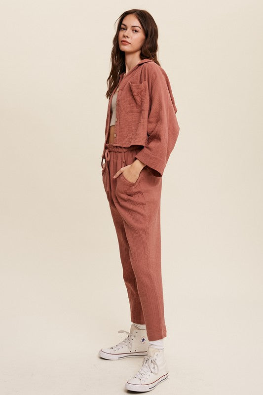 Long Sleeve Button Down with Pants Sets