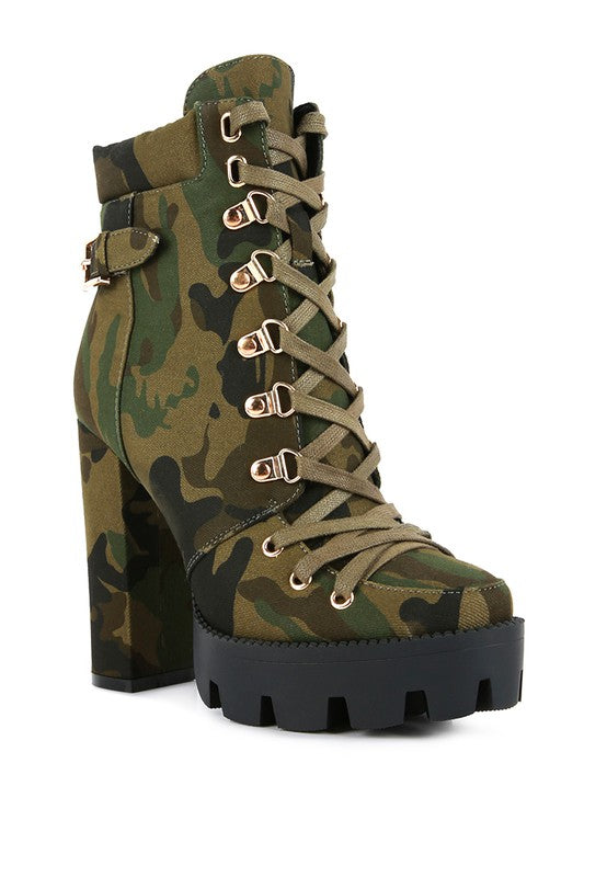 Palmetto Ankle Boots Snake Skin or Camo