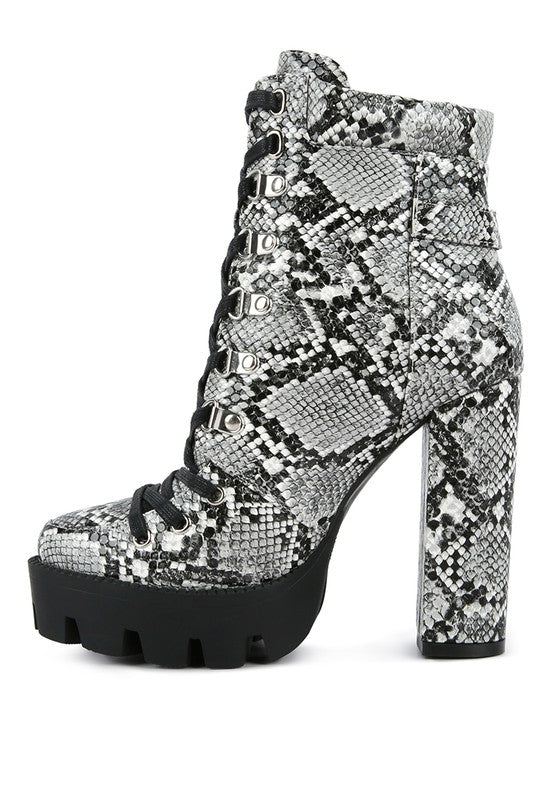 Palmetto Ankle Boots Snake Skin or Camo