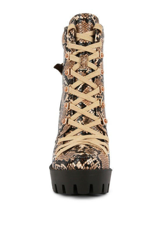 Palmetto Ankle Boots Snake Skin or Camo